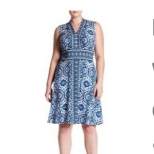 London Times V-neck Jersey Dress